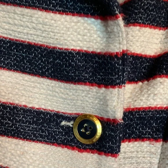 Cabi women’s blazer jacket unlined red cream blue size 8 nautical coastal office - Picture 9 of 17